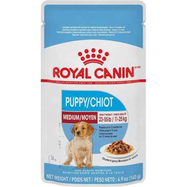 DOG FOOD ROYAL CANIN PUPPY MEDIUM 140GR MAKANAN BASAH ROYAL CANIN MEDIUM PUPPY POUCH 140GR/WET DOGFO
