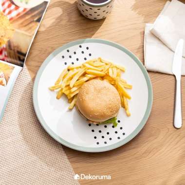 Dekoruma SUKA Piring Makan Keramik Motif Uk 26 cm - Dinner Plate