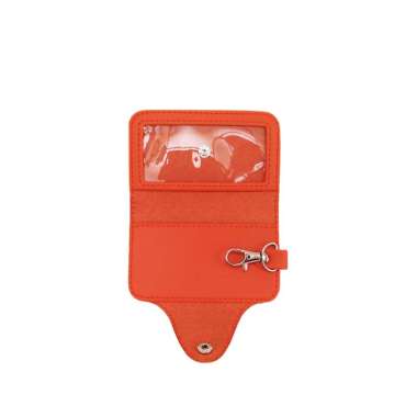 Colorful Key Wallet Organizer Dompet Gantungan Kunci Mobil bahan PVC Leather Orange Mango