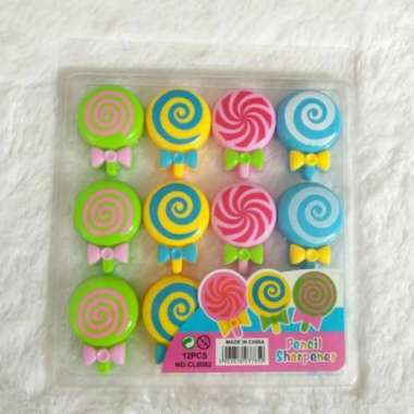 Grosir Serutan Pensil Fancy Loly Pop Isi 12 Pcs