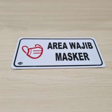 Sign Board Akrilik MEDIUM AREA WAJIB MASKER
