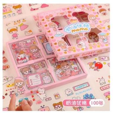 Stiker Aesthetic Lucu Transparant/ Stiker HP/Stiker Botol