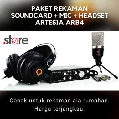 Paket Rekaman Recording Soundcard Mic Headset Artesia ARB4