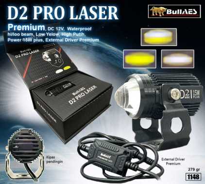 Lampu Tembak Laser D2 Pro Laser Hi Low Premium merk BULLAES