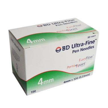 BD Ultra Fine Pen Needles Jarum Insulin Alat Bantu Medis [32g/ isi 100/ 0.23x4 mm]