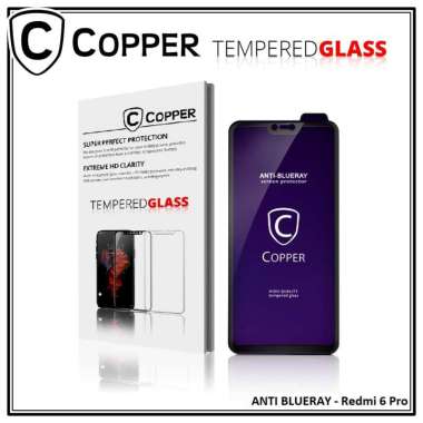 Copper Indonesia Blueray Premium Tempered Glass Screen Protector for Redmi 6 Pro [Full Glue] Xiaomi 