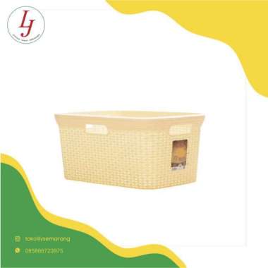 Keranjang Baju Rotan Green Leaf Putih