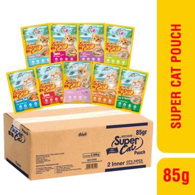 Super Cat Sachet 85Gr / Supercat Pouch Sachet (1 DUS Isi 48 Sachet) Adult Ocean Fish