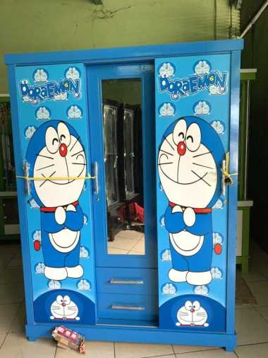 Lemari pakaian doraemon / Lemari sleding doraemon 3 pintu