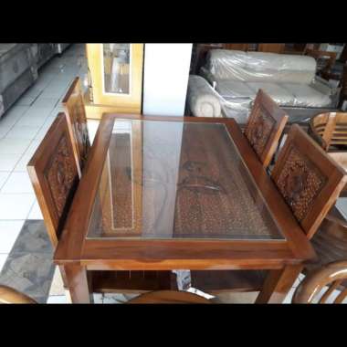 meja makan jati 4 kursi jepara