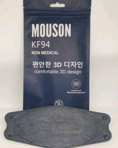 Masker KF94 4 Ply Mouson - Blue Jeans Tali Hitam Isi 50 Pcs