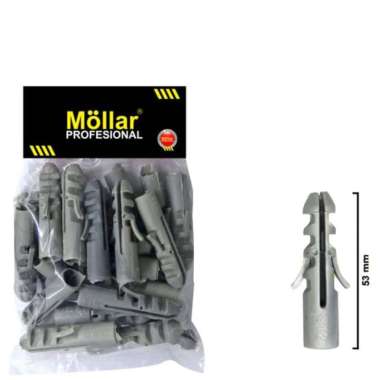 MOLLAR 93-132 Angkur Sekrup S12 25 pc Nylon Baut Tembok Lubang Dinding