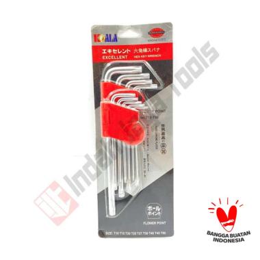 KOALA Kunci L Set Bintang Bintang Long 9 Pcs Panjang - Torx Star Key