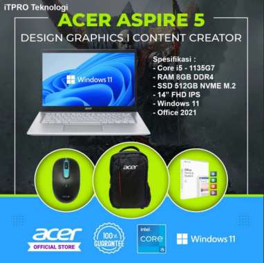 ACER ASPIRE 5 A514-54-52KH/55WZ I5-1135G7 8GB 512GB 14"FHD W11+OHS2021