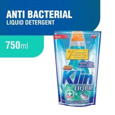 Promo Harga So Klin Liquid Detergent + Anti Bacterial Biru 750 ml - Blibli