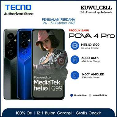 TECNO POVA 4 Pro 8+5GB*/256GB [Helio G99, 6.66" FHD+ AMOLED 90Hz, NFC, 6000mAh 45W Flash Charge, 50M