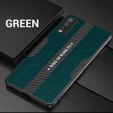 CASE FASHION VIVO Y20 / Y20s COVER CARBON FIBER PROTECTION PHONE VIVO Y20 Hijau