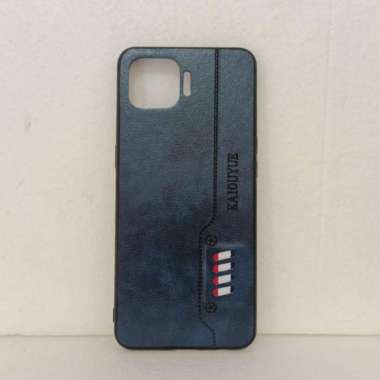 CASE KULIT SLIM OPPO RENO 4F CASING KAIOUYUE DESAIN ORIGINAL Biru