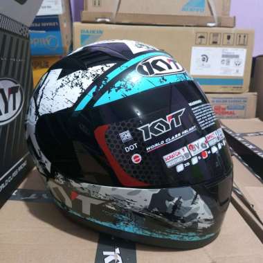 Helm KYT R10 #3 Black Blue || Helm Full Face || Original KYT ||