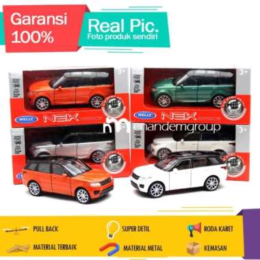 Welly Diecast Miniatur Mainan Mobil Range Rover Sport Metal Pullback Hijau