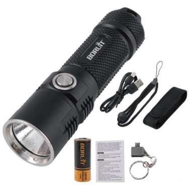 BORUiT BC10 CREE XHP70.2 3600 LUMENS USB C PAKET LENGKAP