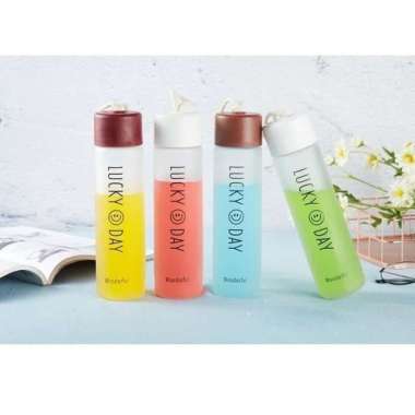 Botol minum Kaca tulisan botol minum kaca Good Morning 600 ml