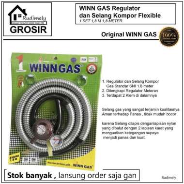 WINN GAS Regulator dan Selang Kompor Flexible 1 SET 1,8 M 1,8 METER