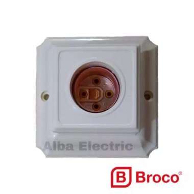 Fitting Lampu Plafon Segi 4 1210 BROCO Cream/Putih