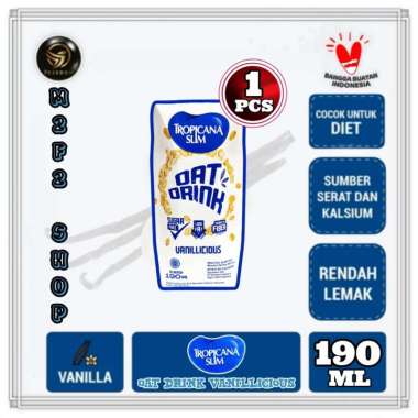 Tropicana Slim Oat Drink Vanillicious Sereal Vanilla - 190 ml (Kemasan Satuan)