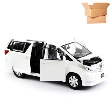 Diecast Miniatur Mobil Metal Mainan Mobil Toyota Alphard Putih+Box