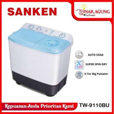 MESIN CUCI SANKEN 7KG TW9110BU / TW 9110 BU 2 TABUNG GARANSI RESMI -