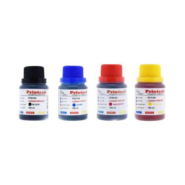 Printech 01116 Ink Tinta Printer for Canon [1 Set 4 Warna/ BCMY/ 100 mL] Multicolour