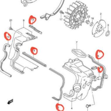 Set Karet Damper Tutup Cover Mesin Skydrive Original