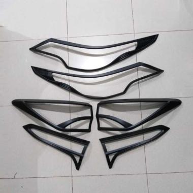 JSL Blacktivo Paket Garnish Depan Belakang Mobil for All New Fortuner VRZ Hitam Dop