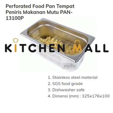 PAN-13100P Pan Stainless Berlubang - Perforated Food - Wadah Peniris