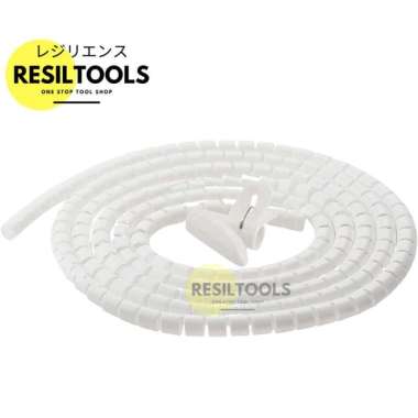 Cable Protector Spiral 22 mm Selang Pembungkus Kabel Protektor Clip Putih