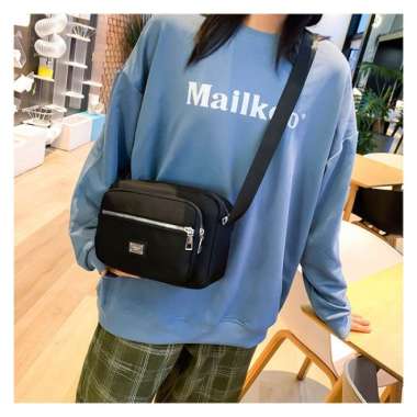 Kingtiam Tas Selempang Wanita Colourful Trend Women Sling Bag Oxford Ungu warna