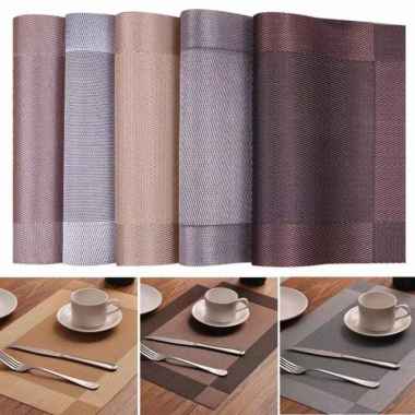 Alas Meja Tatakan Piring Dekorasi Ruang Makan Premium Table Mat Emas warna