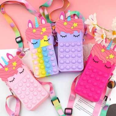 TAS POP IT GEDE SELEMPANG TAS POP IT VIRAL SELEMPANG GEDE ANAK MUAT HP - BDC UNICORN BUNGA