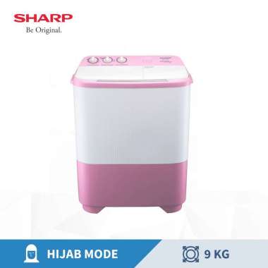SHARP ES-T99SJ BL/PK Mesin Cuci Twin Tub Hijab Series 2 Tabung [9 Kg] Pink