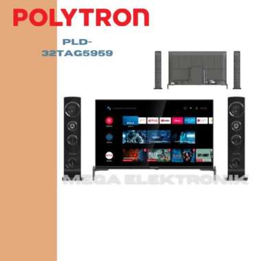 POLYTRON PLD-32TAG5959 LED TV 32 INCH DIGITAL ANDROID TV SPEAKER TOWER TV DAN BRACKET