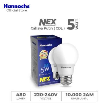 Hannochs NEX Lampu LED [5 Watt/ Cahaya Putih] Putih