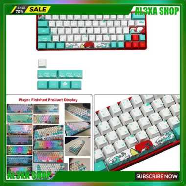 71 Keys Coral Sea Ukiyo-E Pbt Keycaps Set For Cherry Mx