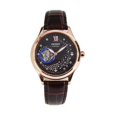 Orient RA.AG00017Y Mechanical Open Heart Japan Made Jam Tangan Wanita Black Rosegold