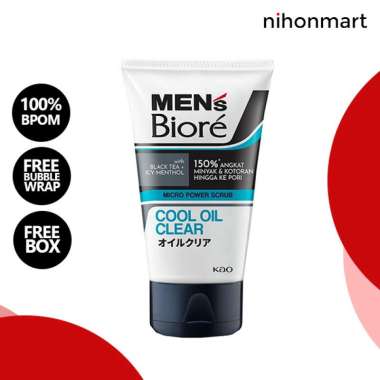 Biore Mens Double Scrub Facial Foam Cool Oil Clear 100g