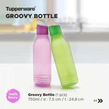 Tupperware Groovy Bottle 750Ml - Botol Minum Lucu Unik Viral Kekinian Multicolor