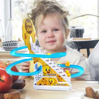 ONE-M291 Mainan Anak Track Balap Naik Tangga Seluncuran Penguin Karakter Kartun / Mainan Slide Tangg