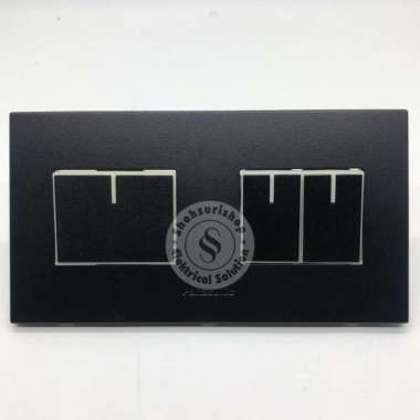 SAKLAR TRIPLE ISI 3 PANASONIC 2 GANG HITAM STLE BLACK WESJP78049B