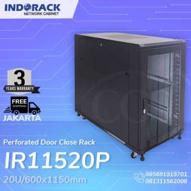 IR11520P - 20U Close Rack Depth 1150mm Perforated Door 19" - INDORACK