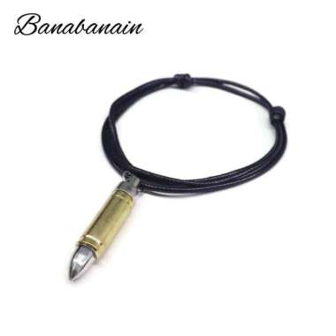 Kalung liontin peluru kalung tactical kalung pria Emas